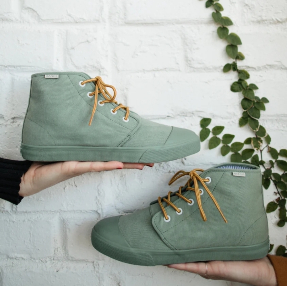 Bangs High Top Sneakers (Sage Green) NWT (Women's 7.5/Mens 6)